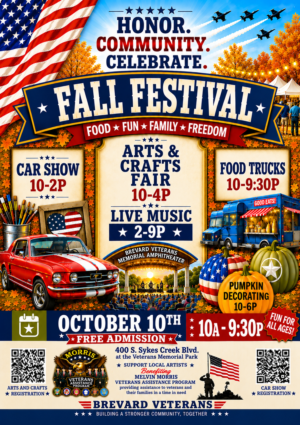 Fall Festival Flyer — October 10, 2026, Brevard Veterans Memorial Amphitheater